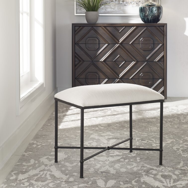 Brunon metal 2024 upholstered vanity stool